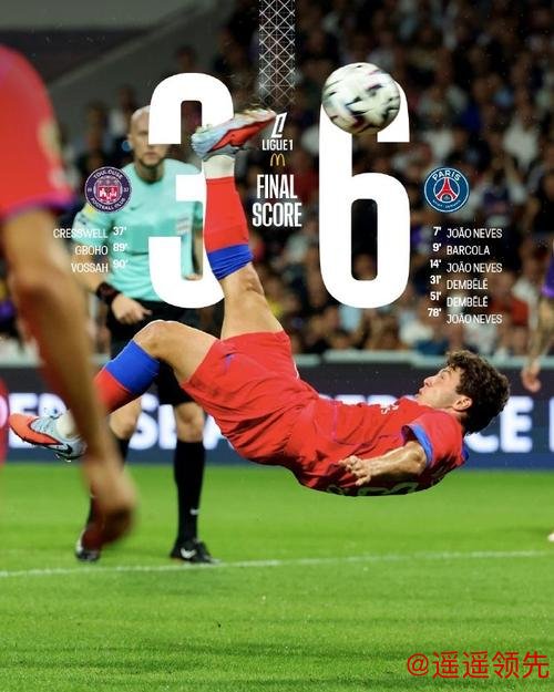 法甲-内维斯戴帽登贝莱双响 巴黎圣日耳曼6-3图卢兹